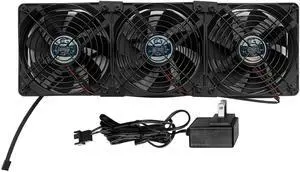 Coolerguys Pre-Assembled Triple 120mm Fan Cooling Kit with US Outlet Power Adapter