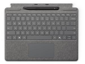 Microsoft Surface Pro Keyboard with Slim Pen 2 Bundle for Pro Copilot+ (11th Edition), Pro 9 and Pro 8, Alcantara Material, Platinum