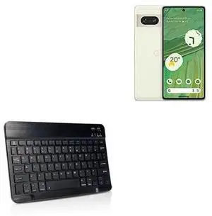 BoxWave Keyboard Compatible with Google Pixel 7 - SlimKeys Bluetooth Keyboard, Portable Keyboard with Integrated Commands - Jet Black