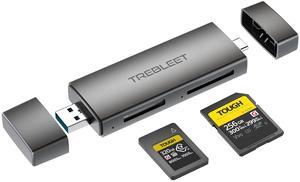 CFexpress Type A and SD UHS-II Dual-Slot Memory Card Reader, USB 3.2 10Gbps 2 in 1 USB C & USB A Port, OTG for iPhone 15 Pro/16 Pro/iPad Pro/PC/Laptop/Smart Phone/Tablet