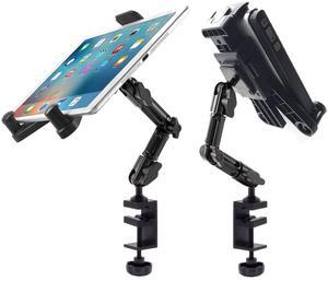ChargerCity Heavy Duty Aluminum Alloy Pole/Bar Mic Microphone cymbal Stand Tablet Smartphone Holder Zoom Meeting Clamp Mount for All iPad Tablets & iPhone Pro Max Plus (All Generations)