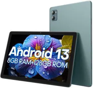 AQHH 10.1 inch Android Tablet Computer, Android 13 Tablet, 6800mAh Battery, 1280 * 800 IPS, 8(4+4GB) RAM+128GB ROM+512GB Expand,WiFi, Bluetooth 5.0, GPS, Dual Camera, Split Screen Support, Light Blue
