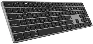 B.FRIENDIT Bluetooth Keyboard, Quiet USB Wired Computer Keyboards, Full Size Low-Profile Flat Key, Multi-Device Rechargeable Keyboard for MacBook Pro/Air, iMac, Mac mini