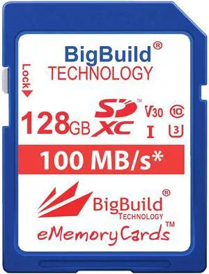 BigBuild Technology 128GB U3 SDXC Memory Card for Panasonic Lumix DC-S9/S9KE-A, DC-G9 II, GH7 Cameras