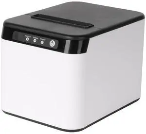 Bisofice 80mm Receipt Printer ESC/POS Thermal Printer Desktop Direct Print USB+LAN Connection High Efficiency with Auto Cutter Large Paper Bin for Shipping Business Restaurant Kitchen Supermarket
