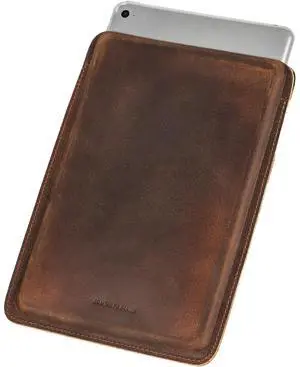 CataPurus Top Grain Leather 8.3" Slim Tablet Case Protector, Solid Minimalist Vintage Design, Handmade, Compatible with 8.3" iPad Mini 6 iPad Mini 7.9" A1599 A1600 A1538 A1550 A2133, Coffee 8.3 Inch