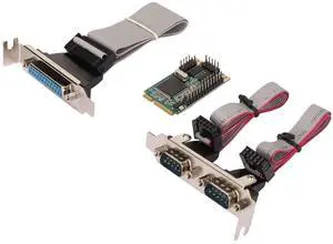 ciciglow Mini PCIe Expansion Card, 6gbs Mini PCIe Combo Serial Parallel Expansion Card Adapter Slim Bracket Serial PCIe Card Adapter