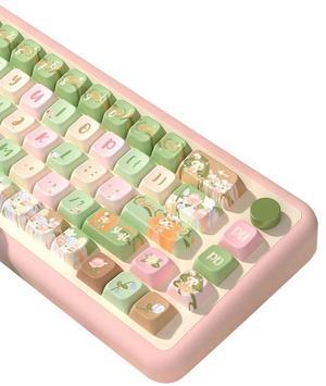 Summer Garden Theme keycaps 158 Key PBT keycaps MDA Custom keycap Set is Suitable for 61/87/104/108 Cherry MX Switch and Other Mechanical Keyboards