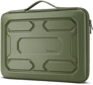 DOMISO 14 inch Laptop Sleeve with Handle Shockproof Computer Bag Waterproof EVA Protective Carrying Case for 14" ThinkPad E480/Yoga 920/13.5" Microsoft Surface Book/HP Pavilion 14 Stream 14, Green