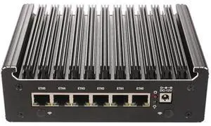 Dozlzyp 6 Port i226 2.5G Firewall Micro Appliance, Fanless Firewall Mini PC Alder Lake-N N100, HDMI, DP, Type-C, 4xUSB, AES-NI VPN Router Support pfsense Openwrt, WiFi Slot, 8GB DDR4 128GB NVMe