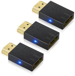 Furjosta 4K HDMI EDID Emulator Passthrough Adapter Coupler HDMI Dummy Plug for Computer Monitor Projector Video Splitter Switch KVM Extender AV Receiver 3840x2160@60Hz 3P