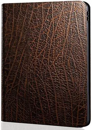 Gexmil Case for iPad Pro 12.9 Inch,6th/5th/4th/3rd Generation(2022/2021/2020/2018) Genuine Leather Cover with Adjustable Stand,Cowhide Folio Case with Auto Sleep/Wake,Buffalo Pattern