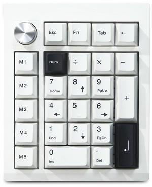 FKZ GMK26 Mechanical Numpad,Gasket QMK/VIA Macro Numeric Keypad Hot Swap Wireless 2.4G/BT5.0/Wired USB-C RGB Backlit 26 Keys Mini Protable Number Keyboard Programmable for Win/Mac/Gaming (White)