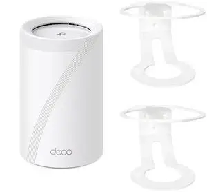 Roolaudk Wall Mount for TP-Link Deco BE63/ BE65/BE10000 Mesh Wi-Fi 7 System, Sturdy Metal Made Mount Stand Holder, Space-Saving Wall Hanging Bracket Holder Come with Cable Organizer Bracket