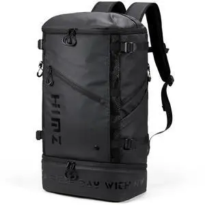 HIMZ WARRIOR Cooler Backpack with Lunchbox Compartment for Travel Large Insulated Backpack Heavy Duty Men for Camping -17 inch Laptop Bag Carry On Backpacks for Airplane, Black