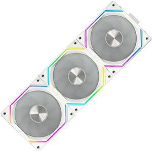 UNI Fan 120mm pc Case Fan WJN120 White ARGB pc Fans,Infinity Mirror Module 120mm ARGB PWM Case Fans, 3 Pack 120mm Fans Suitable for Computer Case and CPU Cooling