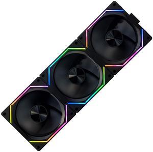 UNI Fan 120mm pc Case Fan HJN120 Black ARGB pc Fans,Infinity Mirror Module 120mm ARGB PWM Case Fans, 3 Pack 120mm Fans Suitable for Computer Case and CPU Cooling