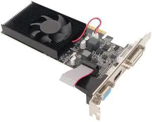 Jectse Computer Graphics Card, GT210 1G DDR3 64 Bit Gaming Graphics Card with DVI VGA Interface, PCI Express 2.0 X16 Desktop Graphics Card for Gaming PC