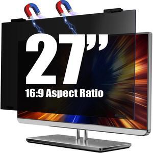 JEEETINTX Magnetic Computer Privacy Screen Filter 27 Inch for Frameless Monitor Thin Bezel 16:9 Widescreen, Hanging Removable Anti Blue Light Privacy Shield Protector Eye Protection