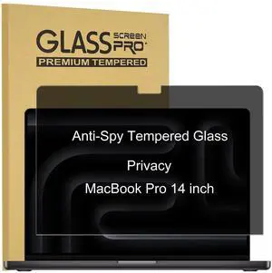KEANBOLL Privacy Tempered Glass Screen Protector Designed for MacBook Pro 14 inch (M4 M3 M2 M1 Pro/Max Chip), Privacy Protection Technology-Tempered Glass-Anti-Peeping-9H Hardness-Anti-Fingerprint