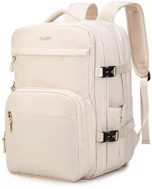 Kinmac Extra Large Travel Backpack,360° Cushioned Laptop Backpack with USB Charging Port For 15.6 inch to 17 inch Laptop (Khaki)