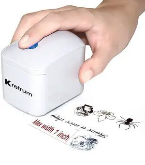 Kretrum Mini Portable Handheld Temporary Tattoo Printer for iOS & Android APP Label Qrcode Barcode Printer Logo Photo Printer (White)