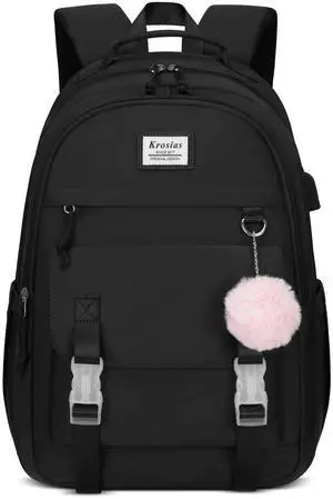 KROSIAS School Backpack for Teen Girls, 15.6 Inch College Backpack Elementary Middle High School Bag Large Cute Bookbags, Lightweight Laptop Backpacks Casual Daypack Kids Book Bag for Women Students