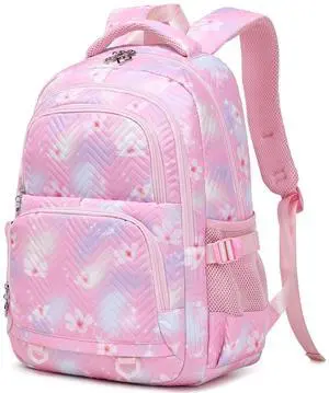 Leaper Stylish Floral Travel Backpack for Women Laptop Backpack Water-Resistant Bookbags College Bags Fits 15.6 Inch Laptop Pink