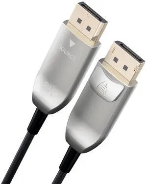 Fiber Optic DisplayPort Cable 2.1, 8K@60Hz 4K@240Hz 54Gbps High Speed Long Active Optic DP Cable 2.1,Active Lockable DP 2.1 Cable, DP to DP Male for Personal Computer Connection (100ft/30m)
