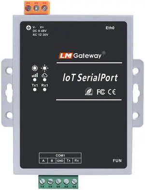 RS485/Serial to Ethernet TCP/IP Converter, IoT Serial Port Server with Modbus RTU & MQTT Protocol, Multi-Protocol Serial Port Server, Built-in WiFi Connectivity for IoT Cloud Compatibility
