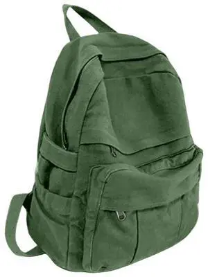 MaxxCloud Women's Heavy Cotton Canvas Laptop Backpack Lightweight Casual Hiking Daypack Travel Bag