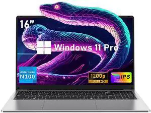NIAKUN 16 Inch Laptop Computer 2025, Gaming Laptop, 16GB RAM 512GB SSD, N100 Processor, UHD Graphics 750 MHz, FHD 1920 * 1200, 180° Open, Backlit Keyboard, Windows 11 Pro, Fingerprint Unlock, Student