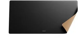 Leather Desk Mat Non Slip Large Mouse Pad Desk Blotter (Deep Black, Large - 33.5" x 15.7")