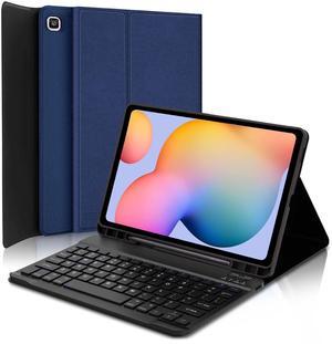 Keyboard Case for Galaxy Tab S6 Lite 10.4 in, Samsung S6 Lite Case with Keyboard 2024/2022/2020, Wireless Keyboard for Samsung Tab S6 Lite with Pen Holder Smart Tablet Cover for S6 Lite 10.4 Navy Blue