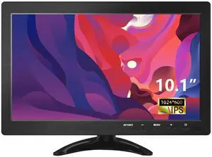 Generic 10.1 Inch HDMI Monitor, 1024 x 600, 16:9, Portable, Security, Remote Control, Built-in Speakers, VESA Mount, for PC, Laptop, Security Camera