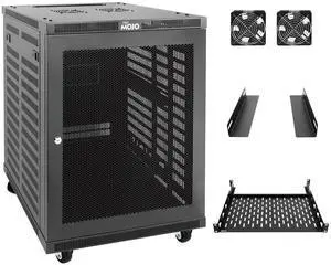 Tecmojo 15U Wall Mount Rack,15U Rack 23.6 Inch Depth,Hold Up to 176 Lbs,Enclosed Wall Mount Rack Kit for 19 Inch Network,Server and AV Gear,Mesh Door (Elite Collection)