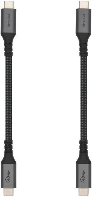 Vebner 6-Inch Extra Short USB4 Cable - 40Gbps Supports 100W (20V, 5A) Charging - Compatible with Thunderbolt 3 and USB-C (2-Pack)