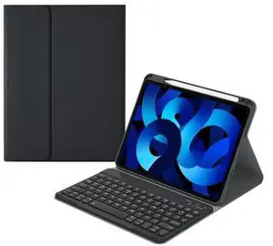 kaitesi Keyboard Case for iPad Air 11 inch M3/M2, iPad Air 5th/4th Generation 10.9 Inch Concave Keys Detachable Keyboard Cover Support Pencil Charging,Black