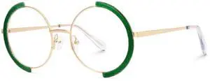 Zeelool Vintage Metal Round Blue Light Blocking Glasses for Women ZJGM351423-05 Green