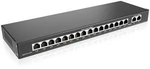 ZOSI 16 Port Gigabit PoE Switch with 2 Gigabit Uplink Ports, 156W for 16 PoE+ Ports, IEEE802.3af/at, Unmanaged Ethernet Switch, Plug & Play, Sturdy Metal Casing, Desktop/Wall Mount