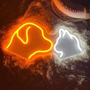 Dog Cat LED Neon Sign Super Bright Acrylic Dimmable Dog Led Light Cat Neon Light Size 15.7x7.8 in Cute Neon Sign for Shop Window Store Display Beer Bar Nightclub Grand Opening Gift