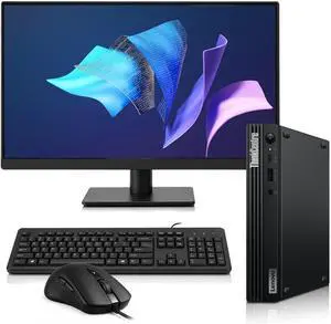 Lenovo Thinkcentre M75q Tiny Desktop PC, 8GB RAM, 256GB SSD, AMD Ryzen 5 Pro 4650GE, HDMI, Display Port, 24 Inch LED Monitor, Support 2-Monitor 4K, Keyboard and Mouse, Wi-Fi, Home and Office PC Lenovo Thinkcentre M75q Tiny Desktop PC, 8GB RAM, 256GB SSD, AMD Ryzen 5 Pro 4650GE, HDMI, Display Port, 24 Inch LED Monitor, Support 2-Monitor 4K, Keyboard and Mouse, Wi-Fi, Home and Office PC