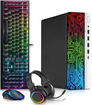 HP Prodesk 600 G3 RGB Gaming Desktop PC, Intel Core i5-6500 Quad Core up to 3.60GHz, 16GB DDR4 RAM, 512GB SSD, AMD Radeon RX 550 Graphics, RGB Keyboard & Mouse, RGB Headphones, Wi-Fi Adapter, Win 11 HP Prodesk 600 G3 RGB Gaming Desktop PC, Intel Core i5-6500 Quad Core up to 3.60GHz, 16GB DDR4 RAM, 512GB SSD, AMD Radeon RX 550 Graphics, RGB Keyboard & Mouse, RGB Headphones, Wi-Fi Adapter, Win 11