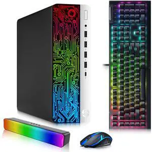 HP Prodesk 600 G3 RGB Gaming PC, Intel Core i5-6500 Quad Core up to 3.60GHz, 32GB DDR4 RAM, 512GB SSD, AMD Radeon RX 550 Graphics, RGB Keyboard & Mouse, RGB Sound bar, Wi-Fi Adapter, Windows 11 Pro HP Prodesk 600 G3 RGB Gaming PC, Intel Core i5-6500 Quad Core up to 3.60GHz, 32GB DDR4 RAM, 512GB SSD, AMD Radeon RX 550 Graphics, RGB Keyboard & Mouse, RGB Sound bar, Wi-Fi Adapter, Windows 11 Pro