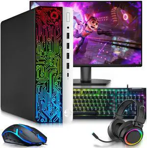 HP Prodesk 600 G3 RGB Gaming PC, Intel Core i5-6500 Quad Core up to 3.60GHz, 16GB DDR4 RAM, 256GB SSD, 24 LED Monitor, AMD Radeon RX 550 Graphics, RGB Keyboard & Mouse, RGB Headphones, Wi-Fi, Win11 HP Prodesk 600 G3 RGB Gaming PC, Intel Core i5-6500 Quad Core up to 3.60GHz, 16GB DDR4 RAM, 256GB SSD, 24 LED Monitor, AMD Radeon RX 550 Graphics, RGB Keyboard & Mouse, RGB Headphones, Wi-Fi, Win11