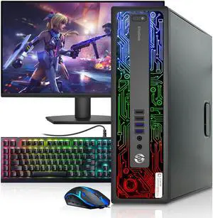 HP EliteDesk 800 G2 RGB Gaming Computer PC, Intel Core i5-6500 Quad Core up to 3.60 GHz, 16GB DDR4 RAM, 256GB SSD, 24 Inch LED Monitor, AMD Radeon RX 550, RGB Keyboard & Mouse, Wi-Fi, Windows 11 Pro HP EliteDesk 800 G2 RGB Gaming Computer PC, Intel Core i5-6500 Quad Core up to 3.60 GHz, 16GB DDR4 RAM, 256GB SSD, 24 Inch LED Monitor, AMD Radeon RX 550, RGB Keyboard & Mouse, Wi-Fi, Windows 11 Pro
