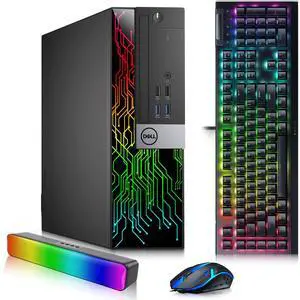 Dell 3040 RGB Gaming Desktop PC, Intel Core i5-6500, 8GB Ram, 1TB SSD, AMD Radeon RX-550 Graphics Card, RGB Keyboard and Mouse, RGB Sound bar, Wi-Fi, Windows 11 Pro (Refurbished) Dell 3040 RGB Gaming Desktop PC, Intel Core i5-6500, 8GB Ram, 1TB SSD, AMD Radeon RX-550 Graphics Card, RGB Keyboard and Mouse, RGB Sound bar, Wi-Fi, Windows 11 Pro (Refurbished)