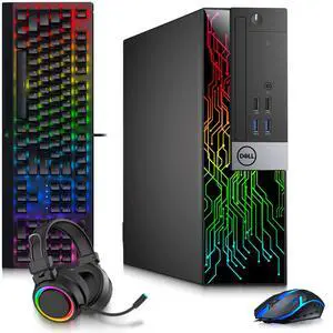 Dell 3040 RGB Gaming Desktop PC, Intel Core i7-6700, 16GB Ram, 256GB SSD, AMD Radeon RX-550 Graphics Card, RGB Keyboard and Mouse, RGB Headphones, Wi-Fi, Windows 11 (Refurbished) Dell 3040 RGB Gaming Desktop PC, Intel Core i7-6700, 16GB Ram, 256GB SSD, AMD Radeon RX-550 Graphics Card, RGB Keyboard and Mouse, RGB Headphones, Wi-Fi, Windows 11 (Refurbished)