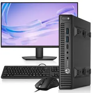 HP 600 G2 Tiny Mini Desktop Computer PC, Intel Core i5-6500T up to 3.10GHz, 6MB Intel Smart Cache, 16GB DDR4 RAM, 128GB SSD, 24 Inch LED Monitor, Keyboard and Mouse, WiFi, Home and office PC HP 600 G2 Tiny Mini Desktop Computer PC, Intel Core i5-6500T up to 3.10GHz, 6MB Intel Smart Cache, 16GB DDR4 RAM, 128GB SSD, 24 Inch LED Monitor, Keyboard and Mouse, WiFi, Home and office PC