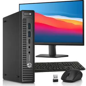 HP 600 G2 Mini Desktop Computer PC, Intel Core i5-6500T up to 3.10GHz, 6MB Intel Smart Cache, 16GB DDR4 RAM, 256GB SSD, 24 Inch LED Monitor, Wireless Keyboard and Mouse, WiFi, Home and office PC HP 600 G2 Mini Desktop Computer PC, Intel Core i5-6500T up to 3.10GHz, 6MB Intel Smart Cache, 16GB DDR4 RAM, 256GB SSD, 24 Inch LED Monitor, Wireless Keyboard and Mouse, WiFi, Home and office PC
